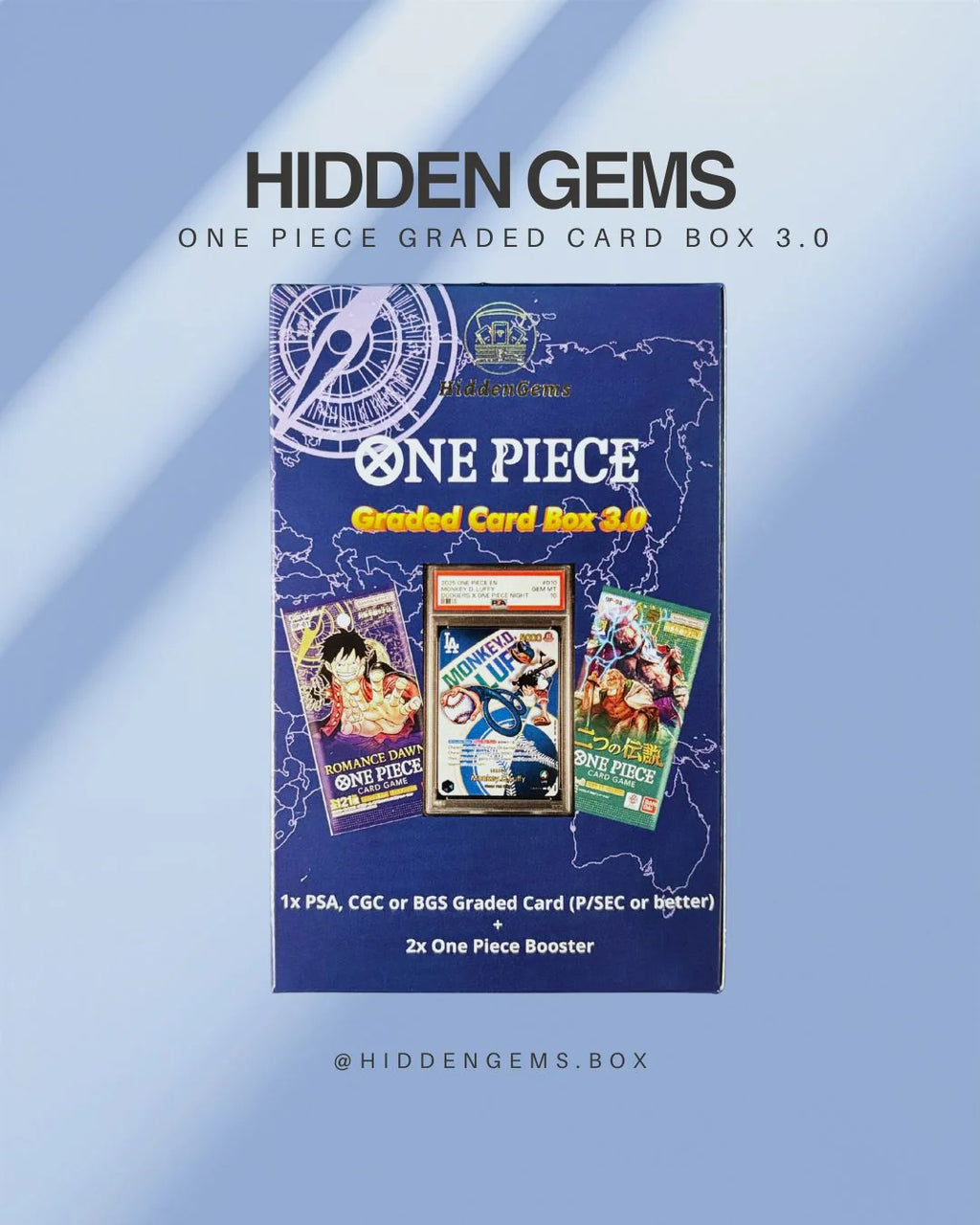 Hidden Gems One Piece Graded Card Box 3.0 (Graded Card + 2x OP Booster)