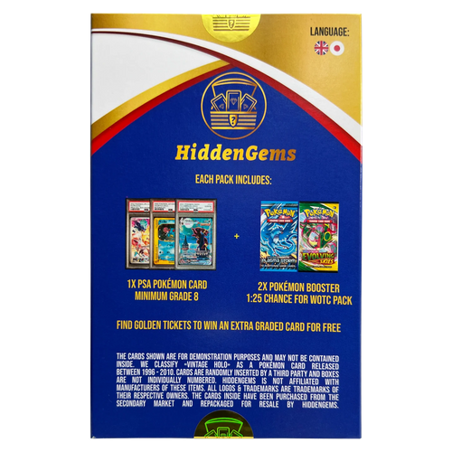 Hidden Gems Graded Card Box (1 PSA Graded Card & 2x Pokemon Booster)