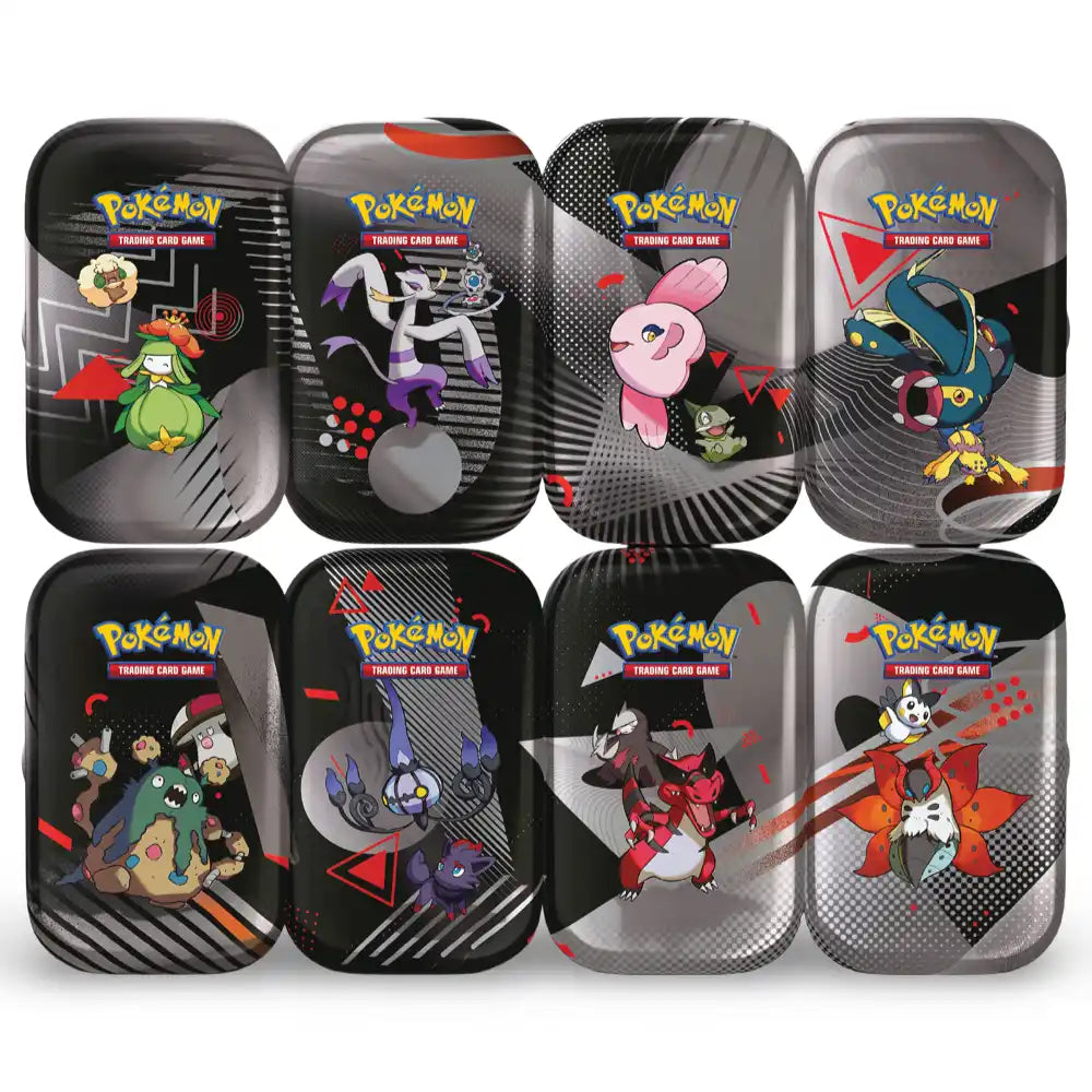 Pokemon Karmesin & Purpur Schwarze Blitze und Weiße Flammen Mini Tin
