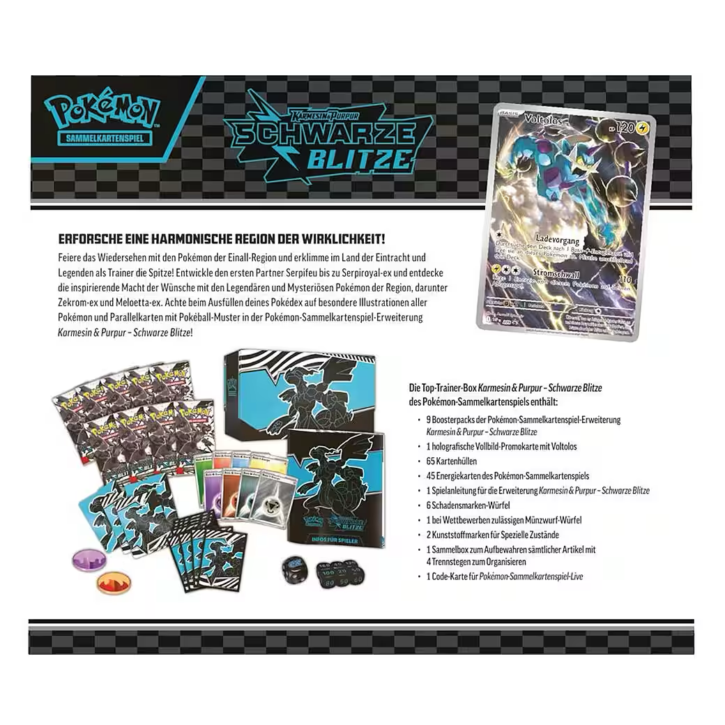 Pokémon Schwarze Blitze & Weiße Flammen - Top Trainer Box Zekrom