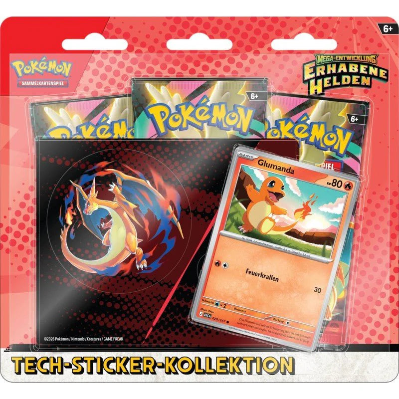 Pokemon Mega Entwicklung Erhabene Helden Tech Sticker Kollektion 3 Pack Blister
