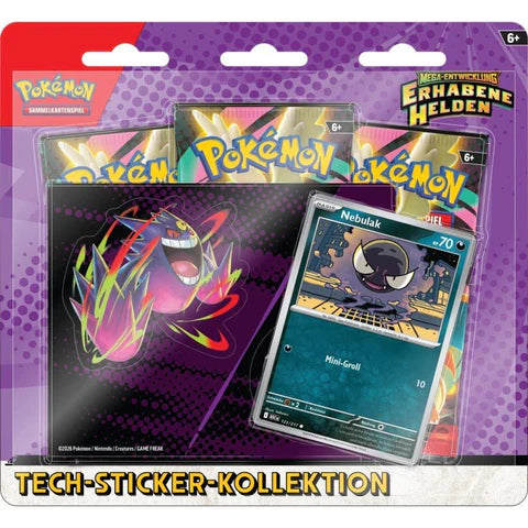 Pokemon Mega Entwicklung Erhabene Helden Tech Sticker Kollektion 3 Pack Blister